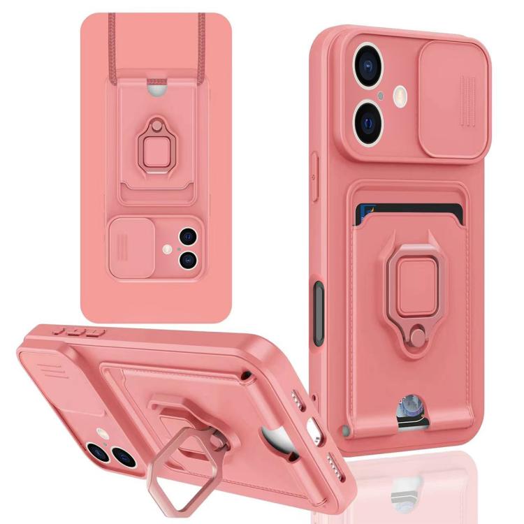 Sliding Camshield Magnetic Card Holder Silicone Phone Case, For iPhone 16, For iPhone 15 Pro Max, For iPhone 15 Pro, For iPhone 15 Plus
