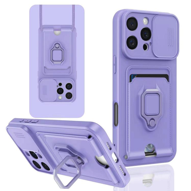 Sliding Camshield Magnetic Card Holder Silicone Phone Case, For iPhone 16e, For iPhone 16 Pro Max, For iPhone 16 Pro, For iPhone 16 Plus