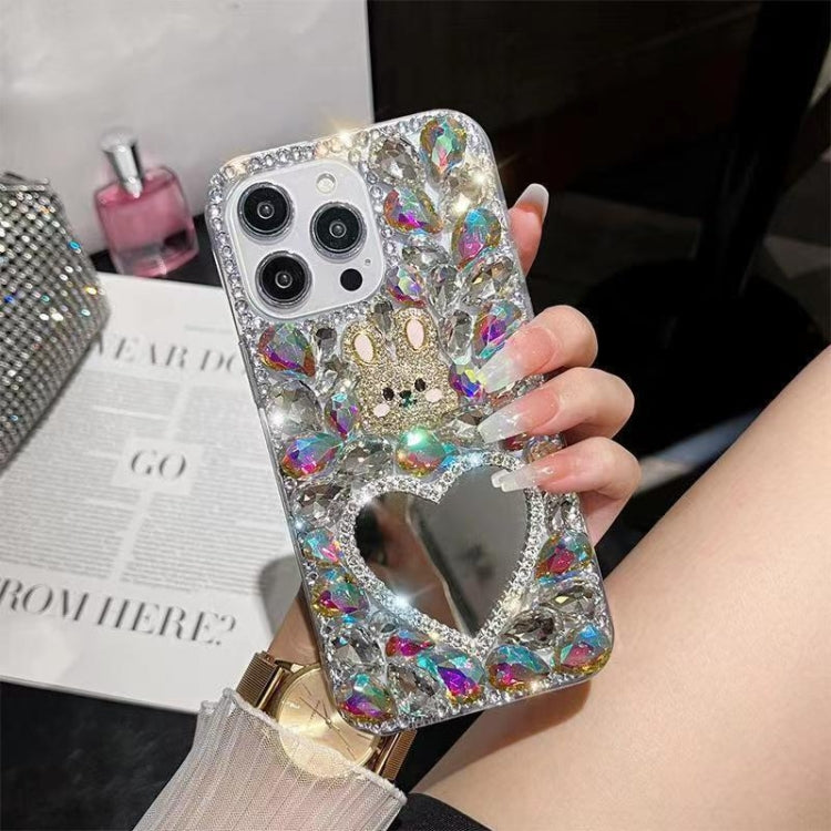 Diamond Mirror Rabbit Handmade PC Phone Case, For iPhone 15, For iPhone 14 Plus, For iPhone 14, For iPhone 14 Pro, For iPhone 14 Pro Max, For iPhone 13 Pro Max, For iPhone 13 Pro, For iPhone 13