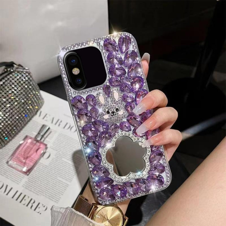 Diamond Mirror Rabbit Handmade PC Phone Case, For iPhone XR, For iPhone XS Max, For iPhone SE 2022 / 7 / 8, For iPhone X / XS, For iPhone 7 Plus / 8 Plus