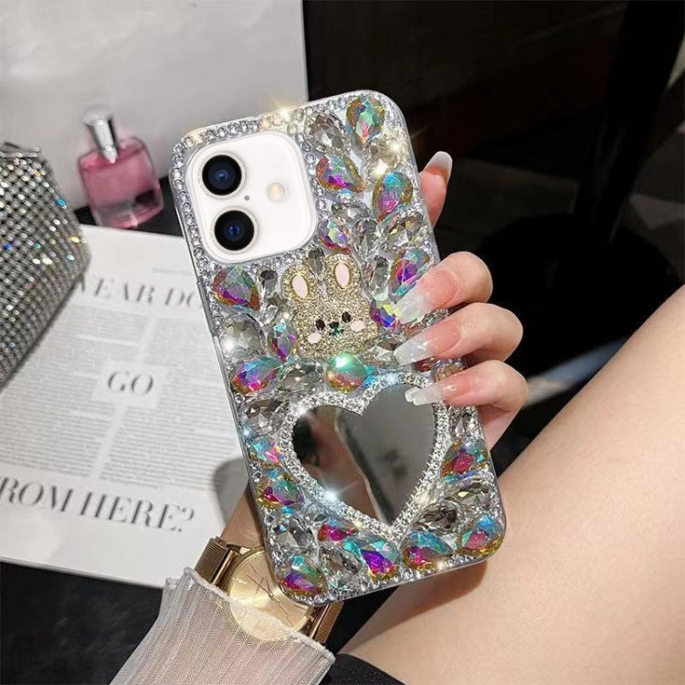 Diamond Mirror Rabbit Handmade PC Phone Case, For iPhone 16e, For iPhone 16 Pro Max, For iPhone 16 Pro, For iPhone 16 Plus, For iPhone 16, For iPhone 15 Pro Max, For iPhone 15 Pro, For iPhone 15 Plus