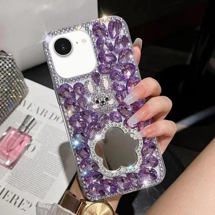Diamond Mirror Rabbit Handmade PC Phone Case, For iPhone 16e, For iPhone 16 Pro Max, For iPhone 16 Pro, For iPhone 16 Plus, For iPhone 16, For iPhone 15 Pro Max, For iPhone 15 Pro, For iPhone 15 Plus