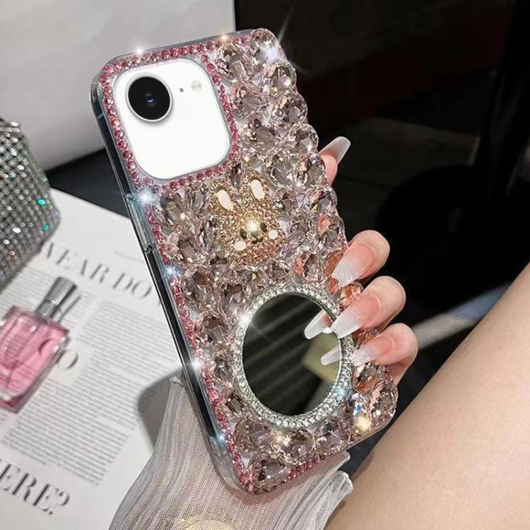 Diamond Mirror Rabbit Handmade PC Phone Case, For iPhone 16e, For iPhone 16 Pro Max, For iPhone 16 Pro, For iPhone 16 Plus, For iPhone 16, For iPhone 15 Pro Max, For iPhone 15 Pro, For iPhone 15 Plus