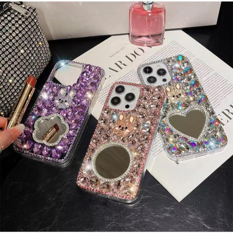 Diamond Mirror Rabbit Handmade PC Phone Case, For iPhone XR, For iPhone XS Max, For iPhone SE 2022 / 7 / 8, For iPhone X / XS, For iPhone 7 Plus / 8 Plus
