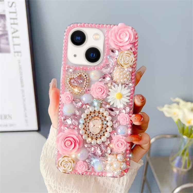Diamond Inlaid Rose PC Phone Case, For iPhone 14 Pro Max, For iPhone 13 Pro Max, For iPhone 13 Pro, For iPhone 13, For iPhone 13 mini, For iPhone 12