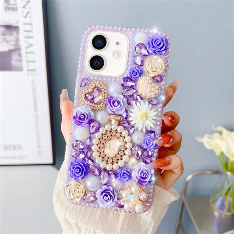 Diamond Inlaid Rose PC Phone Case, For iPhone 12 Pro Max, For iPhone 12 Pro, For iPhone 12 mini, For iPhone 11 Pro Max, For iPhone 11, For iPhone 11 Pro