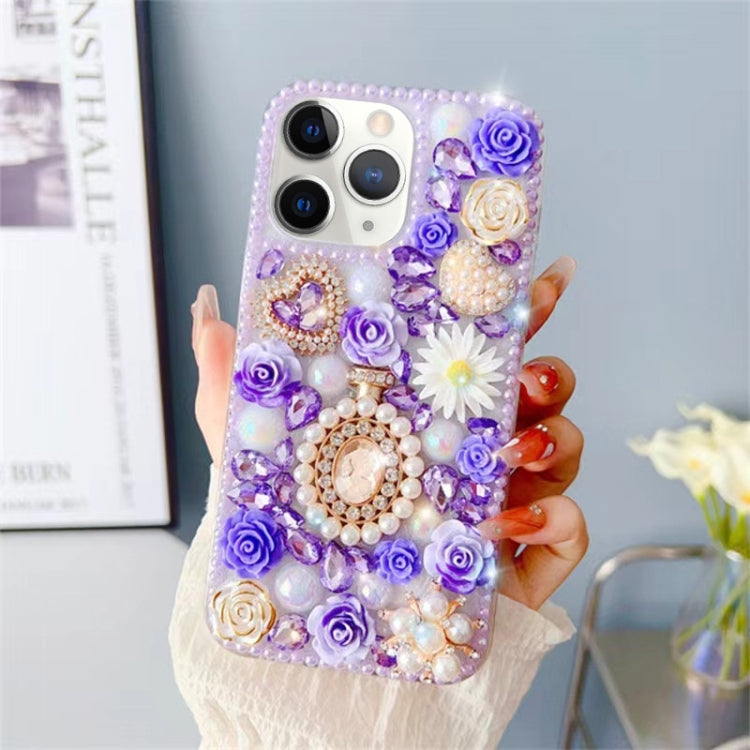 Diamond Inlaid Rose PC Phone Case, For iPhone 12 Pro Max, For iPhone 12 Pro, For iPhone 12 mini, For iPhone 11 Pro Max, For iPhone 11, For iPhone 11 Pro