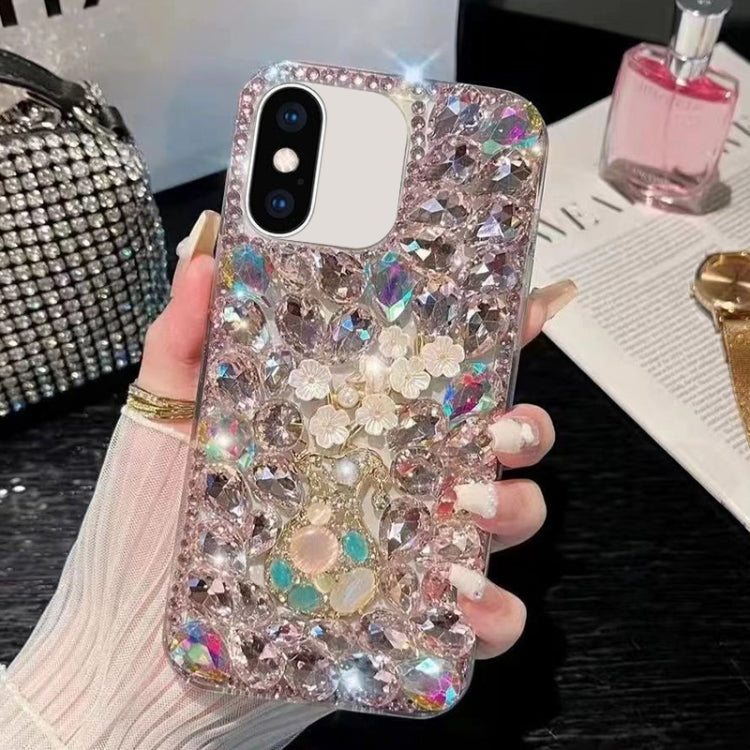Plum Blossom Handmade Diamond Inlay PC Phone Case, For iPhone XR, For iPhone XS Max, For iPhone SE 2022 / 7 / 8, For iPhone X / XS, For iPhone 7 Plus / 8 Plus
