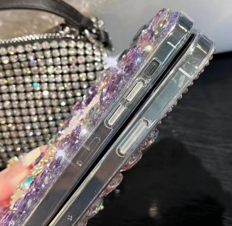 Plum Blossom Handmade Diamond Inlay PC Phone Case, For iPhone XR, For iPhone XS Max, For iPhone SE 2022 / 7 / 8, For iPhone X / XS, For iPhone 7 Plus / 8 Plus
