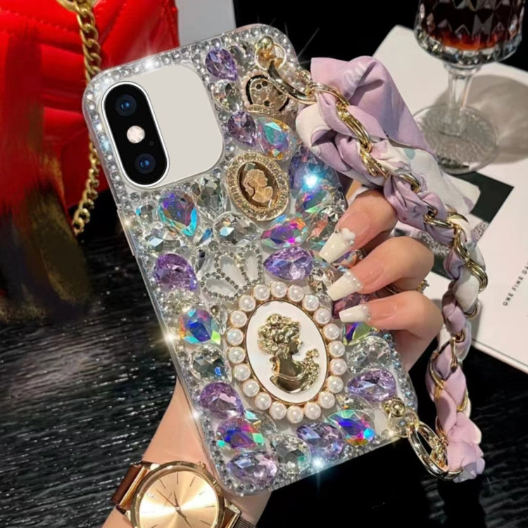 Handmade Diamond Purple Gemstone Scarf Bracelet PC Phone Case, For iPhone XR, For iPhone XS Max, For iPhone SE 2022 / 7 / 8, For iPhone X / XS, For iPhone 7 Plus / 8 Plus