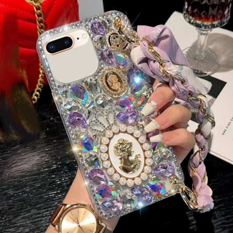 Handmade Diamond Purple Gemstone Scarf Bracelet PC Phone Case, For iPhone XR, For iPhone XS Max, For iPhone SE 2022 / 7 / 8, For iPhone X / XS, For iPhone 7 Plus / 8 Plus