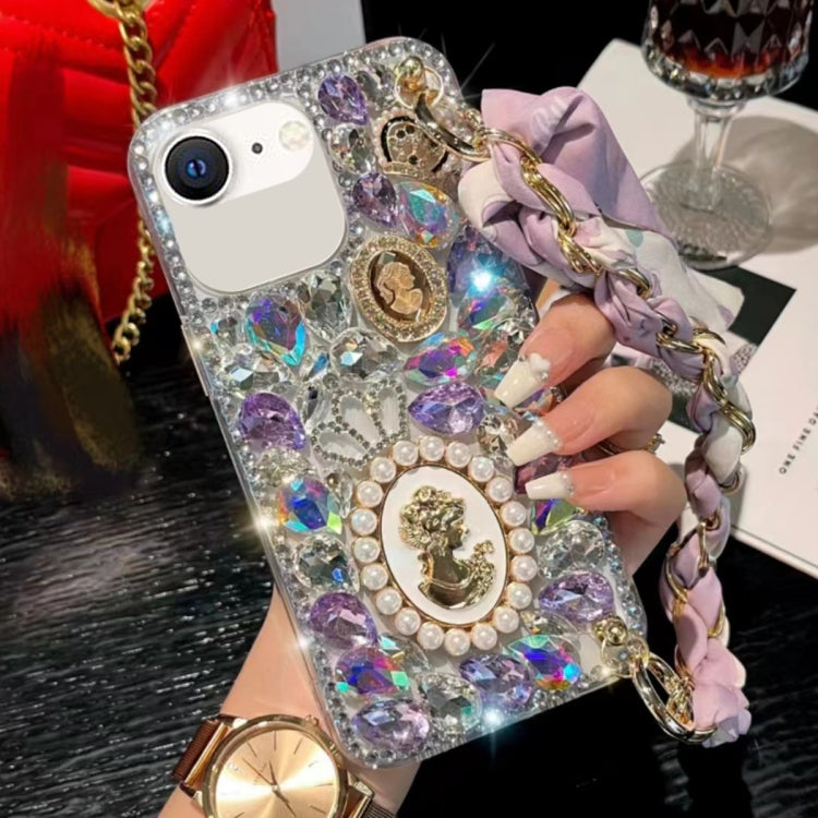 Handmade Diamond Purple Gemstone Scarf Bracelet PC Phone Case, For iPhone XR, For iPhone XS Max, For iPhone SE 2022 / 7 / 8, For iPhone X / XS, For iPhone 7 Plus / 8 Plus