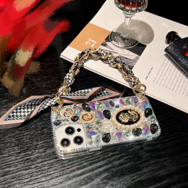 Handmade Diamond Purple Gemstone Scarf Bracelet PC Phone Case, For iPhone 15, For iPhone 14 Plus, For iPhone 14, For iPhone 14 Pro, For iPhone 14 Pro Max, For iPhone 13 Pro Max, For iPhone 13 Pro, For iPhone 13