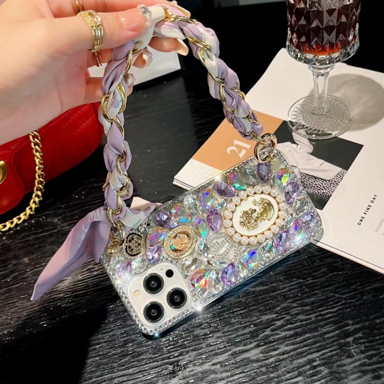 Handmade Diamond Purple Gemstone Scarf Bracelet PC Phone Case, For iPhone XR, For iPhone XS Max, For iPhone SE 2022 / 7 / 8, For iPhone X / XS, For iPhone 7 Plus / 8 Plus