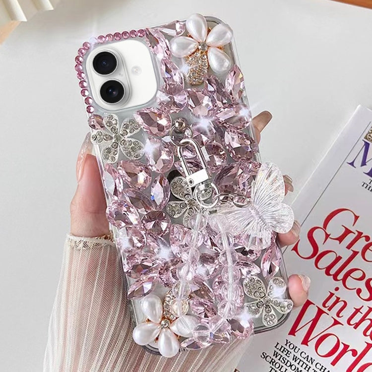 Handmade Butterfly Diamond Inlay PC Phone Case, For iPhone 16e, For iPhone 16 Pro Max, For iPhone 16 Pro, For iPhone 16 Plus, For iPhone 16, For iPhone 15 Pro Max, For iPhone 15 Pro, For iPhone 15 Plus