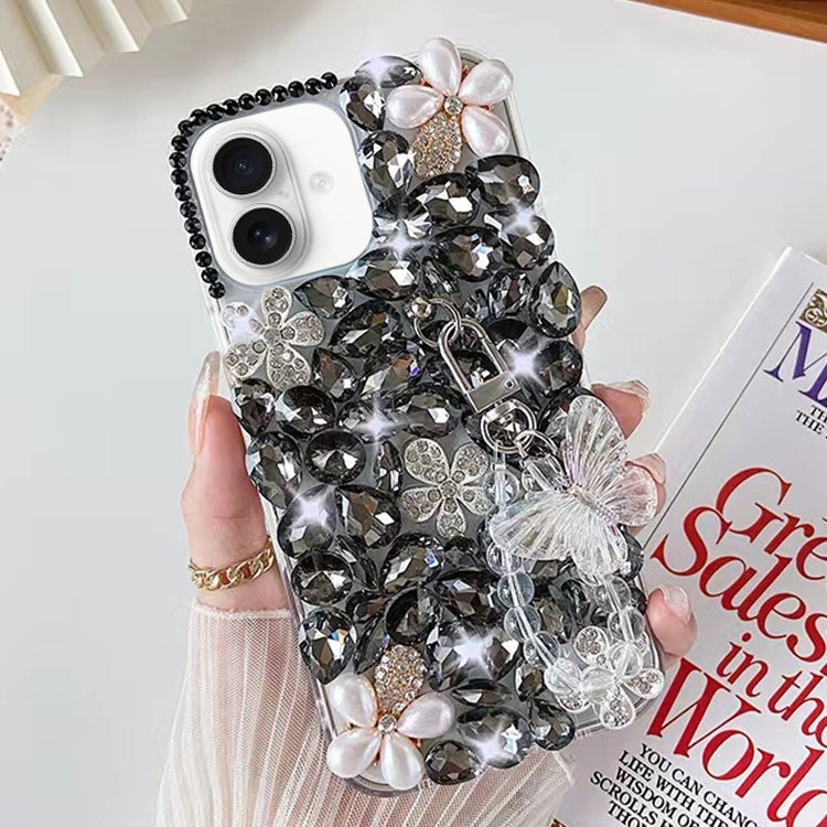 Handmade Butterfly Diamond Inlay PC Phone Case, For iPhone 16e, For iPhone 16 Pro Max, For iPhone 16 Pro, For iPhone 16 Plus, For iPhone 16, For iPhone 15 Pro Max, For iPhone 15 Pro, For iPhone 15 Plus