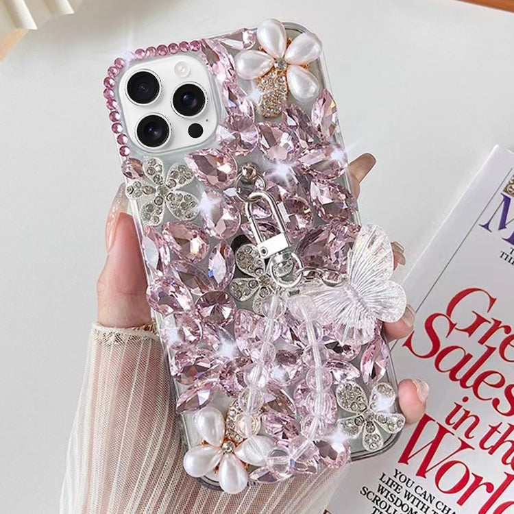 Handmade Butterfly Diamond Inlay PC Phone Case, For iPhone 16e, For iPhone 16 Pro Max, For iPhone 16 Pro, For iPhone 16 Plus, For iPhone 16, For iPhone 15 Pro Max, For iPhone 15 Pro, For iPhone 15 Plus