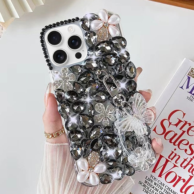 Handmade Butterfly Diamond Inlay PC Phone Case, For iPhone 16e, For iPhone 16 Pro Max, For iPhone 16 Pro, For iPhone 16 Plus, For iPhone 16, For iPhone 15 Pro Max, For iPhone 15 Pro, For iPhone 15 Plus