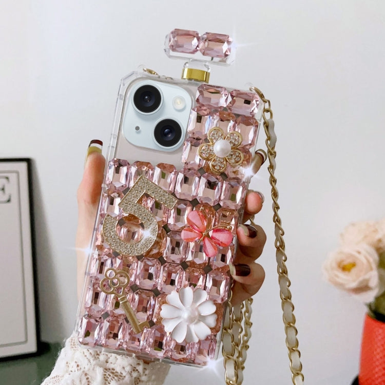 Crossbody Perfume Bottle Handmade Inlaid Diamond PC Phone Case, For iPhone 15 Plus, For iPhone 15, For iPhone 14 Plus, For iPhone 14, For iPhone 14 Pro, For iPhone 13 Pro Max