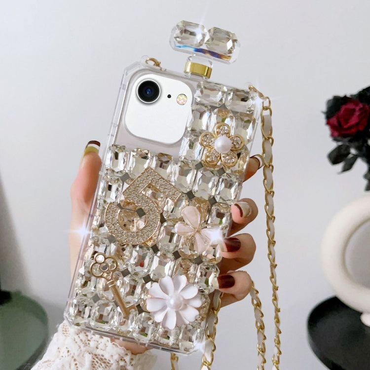 Crossbody Perfume Bottle Handmade Inlaid Diamond PC Phone Case, For iPhone SE 2022 / 7 / 8, For iPhone X / XS, For iPhone 7 Plus / 8 Plus