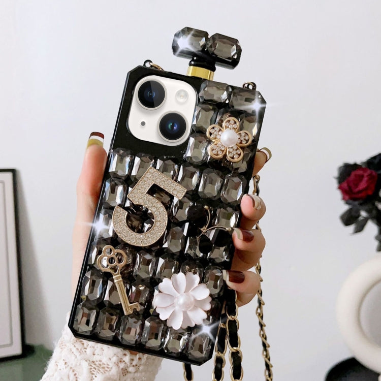 Crossbody Perfume Bottle Handmade Inlaid Diamond PC Phone Case, For iPhone 13 Pro, For iPhone 13, For iPhone 13 mini, For iPhone 12, For iPhone 12 Pro Max, For iPhone 12 Pro