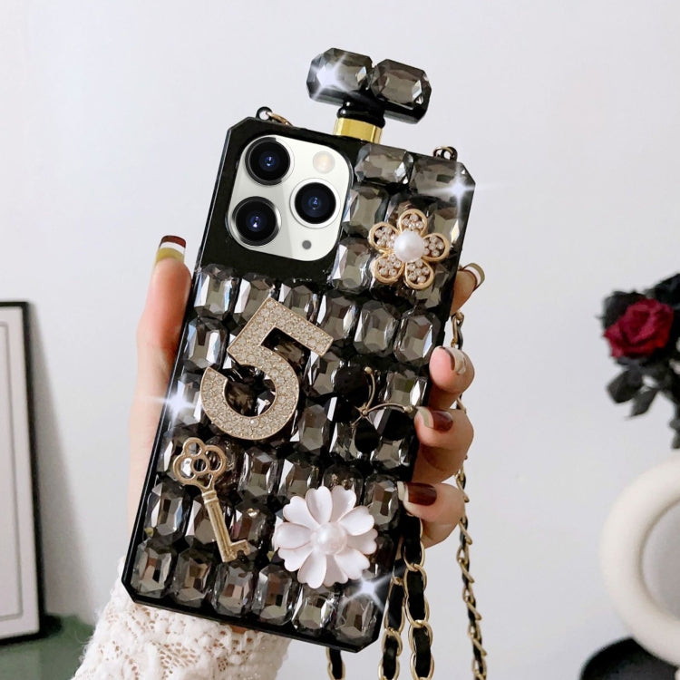 Crossbody Perfume Bottle Handmade Inlaid Diamond PC Phone Case, For iPhone 12 mini, For iPhone 11 Pro Max, For iPhone 11, For iPhone 11 Pro, For iPhone XR, For iPhone XS Max
