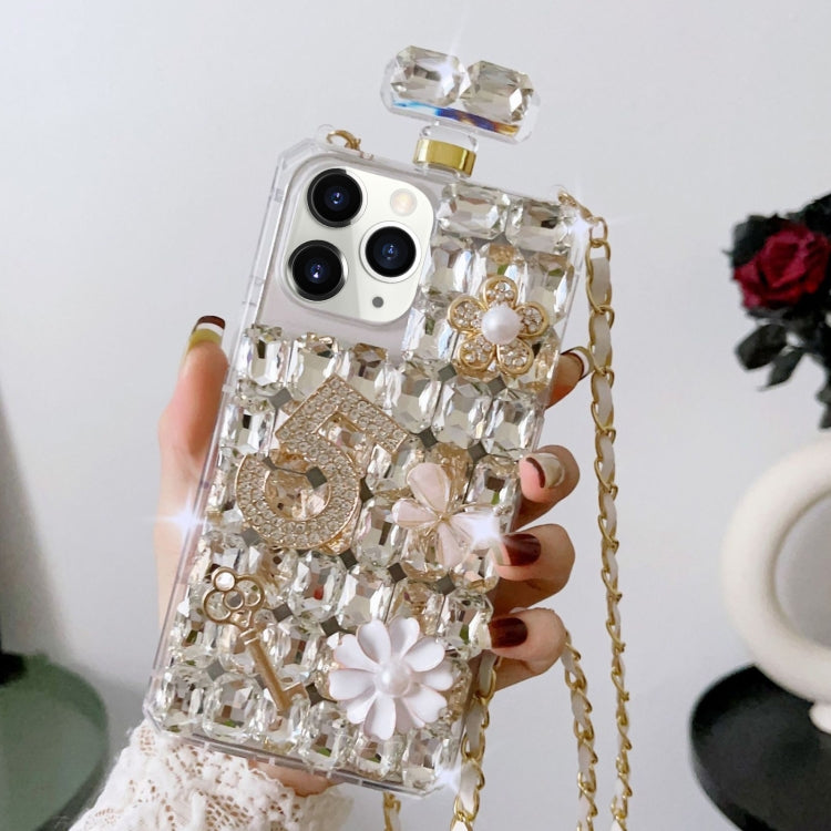 Crossbody Perfume Bottle Handmade Inlaid Diamond PC Phone Case, For iPhone 12 mini, For iPhone 11 Pro Max, For iPhone 11, For iPhone 11 Pro, For iPhone XR, For iPhone XS Max