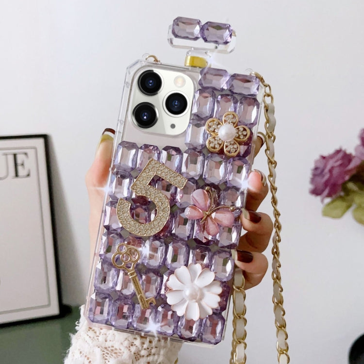 Crossbody Perfume Bottle Handmade Inlaid Diamond PC Phone Case, For iPhone 12 mini, For iPhone 11 Pro Max, For iPhone 11, For iPhone 11 Pro, For iPhone XR, For iPhone XS Max