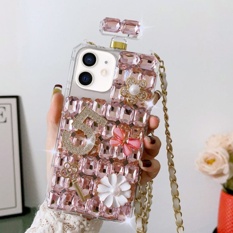 Crossbody Perfume Bottle Handmade Inlaid Diamond PC Phone Case, For iPhone 12 mini, For iPhone 11 Pro Max, For iPhone 11, For iPhone 11 Pro, For iPhone XR, For iPhone XS Max