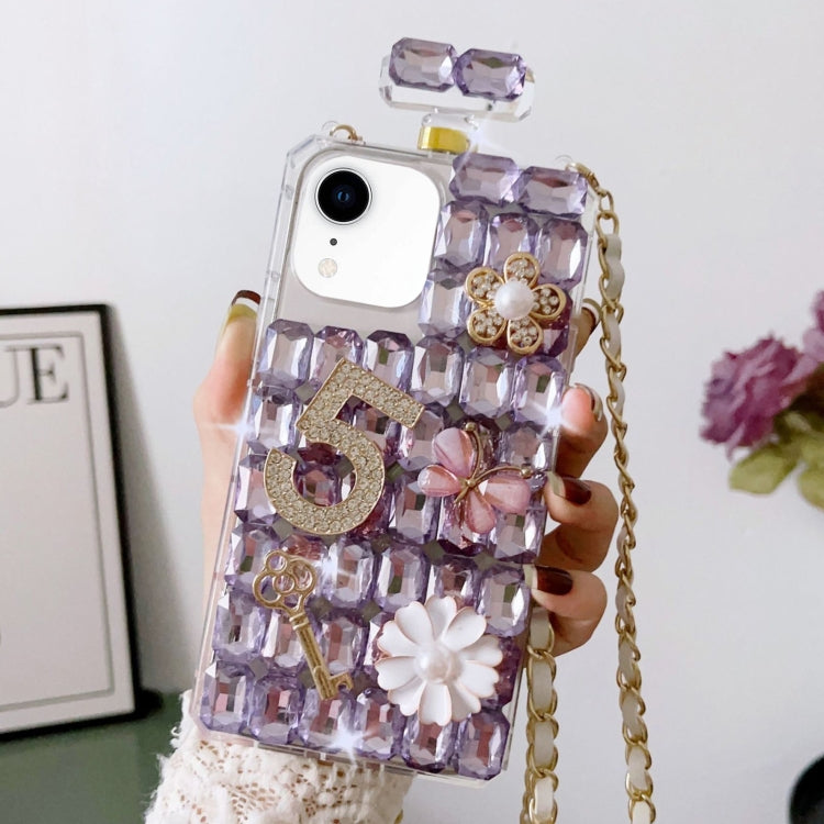 Crossbody Perfume Bottle Handmade Inlaid Diamond PC Phone Case, For iPhone 12 mini, For iPhone 11 Pro Max, For iPhone 11, For iPhone 11 Pro, For iPhone XR, For iPhone XS Max
