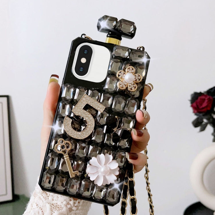 Crossbody Perfume Bottle Handmade Inlaid Diamond PC Phone Case, For iPhone 12 mini, For iPhone 11 Pro Max, For iPhone 11, For iPhone 11 Pro, For iPhone XR, For iPhone XS Max