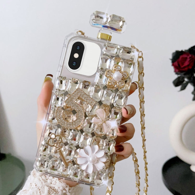 Crossbody Perfume Bottle Handmade Inlaid Diamond PC Phone Case, For iPhone 12 mini, For iPhone 11 Pro Max, For iPhone 11, For iPhone 11 Pro, For iPhone XR, For iPhone XS Max