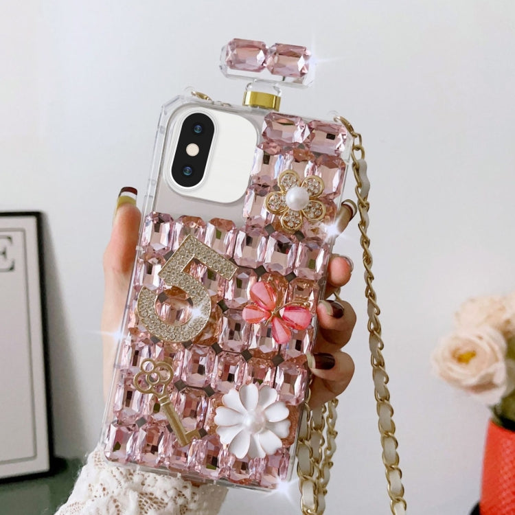 Crossbody Perfume Bottle Handmade Inlaid Diamond PC Phone Case, For iPhone 12 mini, For iPhone 11 Pro Max, For iPhone 11, For iPhone 11 Pro, For iPhone XR, For iPhone XS Max