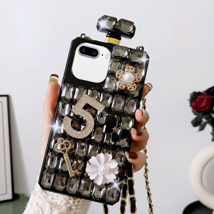 Crossbody Perfume Bottle Handmade Inlaid Diamond PC Phone Case, For iPhone SE 2022 / 7 / 8, For iPhone X / XS, For iPhone 7 Plus / 8 Plus