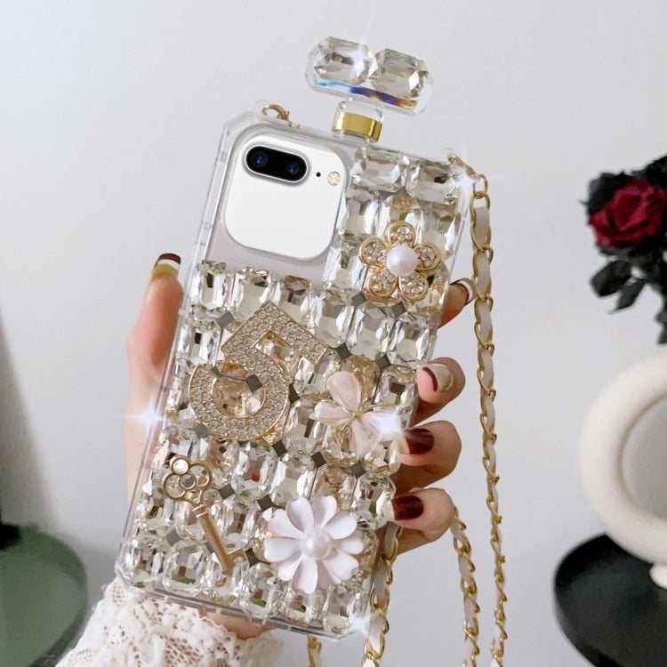 Crossbody Perfume Bottle Handmade Inlaid Diamond PC Phone Case, For iPhone SE 2022 / 7 / 8, For iPhone X / XS, For iPhone 7 Plus / 8 Plus
