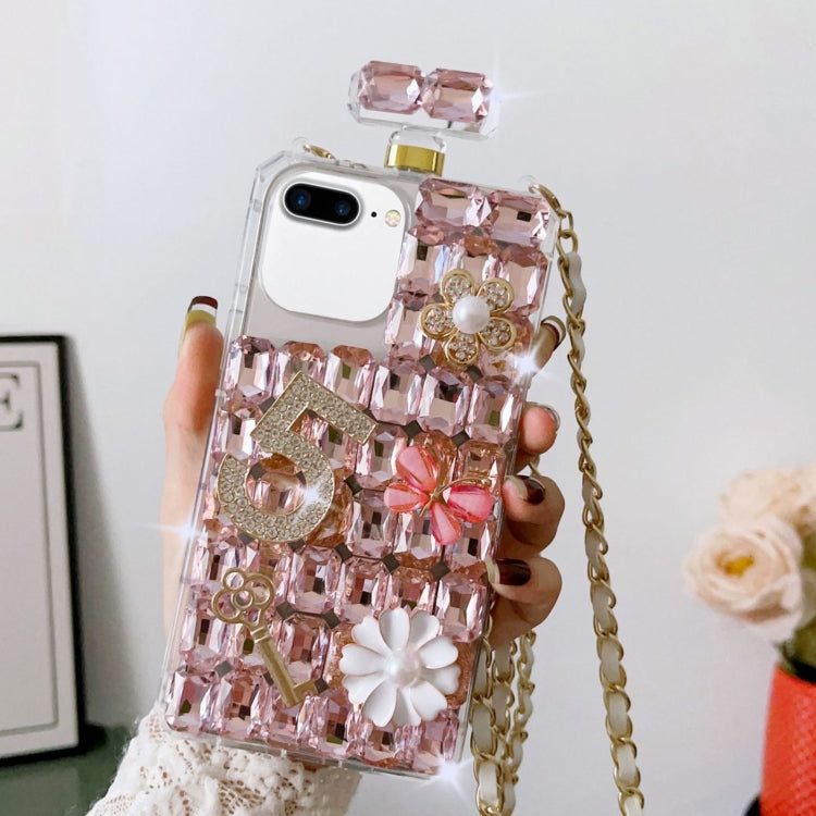 Crossbody Perfume Bottle Handmade Inlaid Diamond PC Phone Case, For iPhone SE 2022 / 7 / 8, For iPhone X / XS, For iPhone 7 Plus / 8 Plus