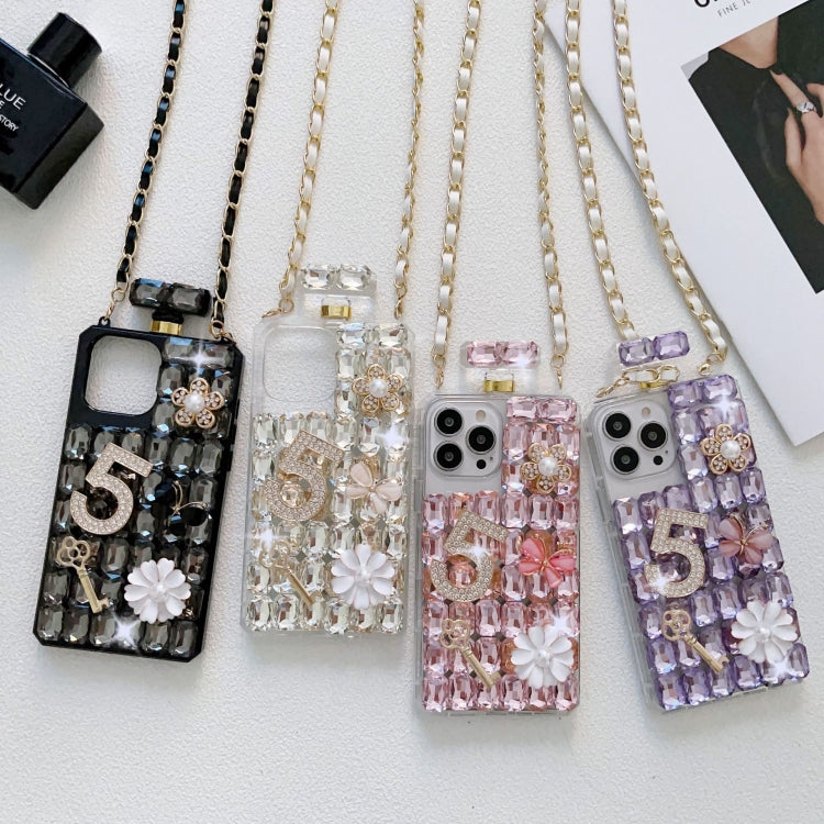 Crossbody Perfume Bottle Handmade Inlaid Diamond PC Phone Case, For iPhone 12 mini, For iPhone 11 Pro Max, For iPhone 11, For iPhone 11 Pro, For iPhone XR, For iPhone XS Max