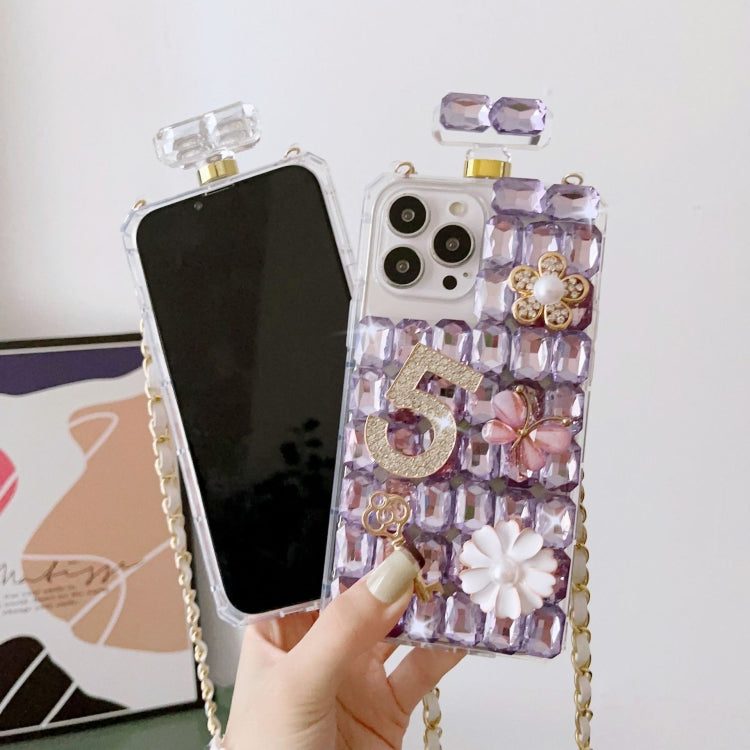 Crossbody Perfume Bottle Handmade Inlaid Diamond PC Phone Case, For iPhone 12 mini, For iPhone 11 Pro Max, For iPhone 11, For iPhone 11 Pro, For iPhone XR, For iPhone XS Max