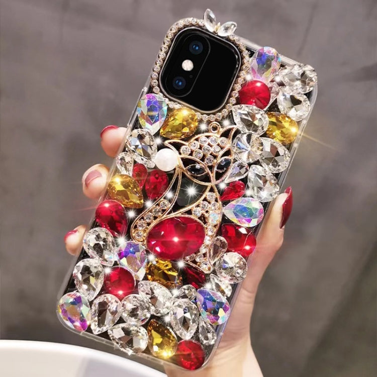 Handmade Bling Rhinestone Gemstone Fox PC Phone Case, For iPhone XR, For iPhone XS Max, For iPhone SE 2022 / 7 / 8, For iPhone X / XS, For iPhone 7 Plus / 8 Plus