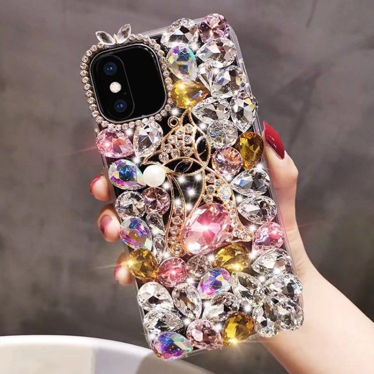 Handmade Bling Rhinestone Gemstone Fox PC Phone Case, For iPhone XR, For iPhone XS Max, For iPhone SE 2022 / 7 / 8, For iPhone X / XS, For iPhone 7 Plus / 8 Plus