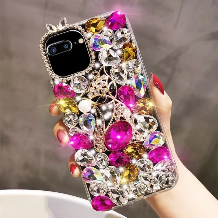 Handmade Bling Rhinestone Gemstone Fox PC Phone Case, For iPhone XR, For iPhone XS Max, For iPhone SE 2022 / 7 / 8, For iPhone X / XS, For iPhone 7 Plus / 8 Plus