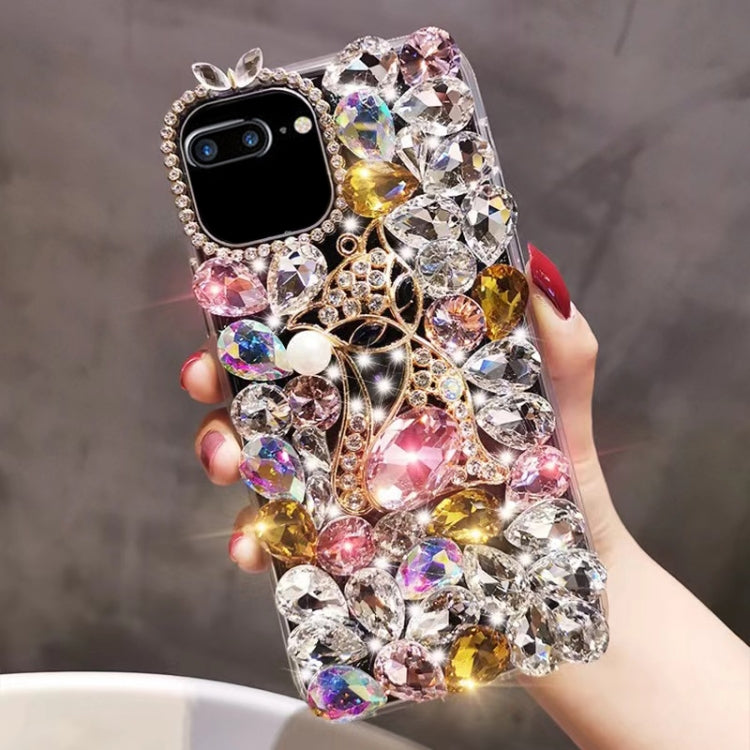 Handmade Bling Rhinestone Gemstone Fox PC Phone Case, For iPhone XR, For iPhone XS Max, For iPhone SE 2022 / 7 / 8, For iPhone X / XS, For iPhone 7 Plus / 8 Plus