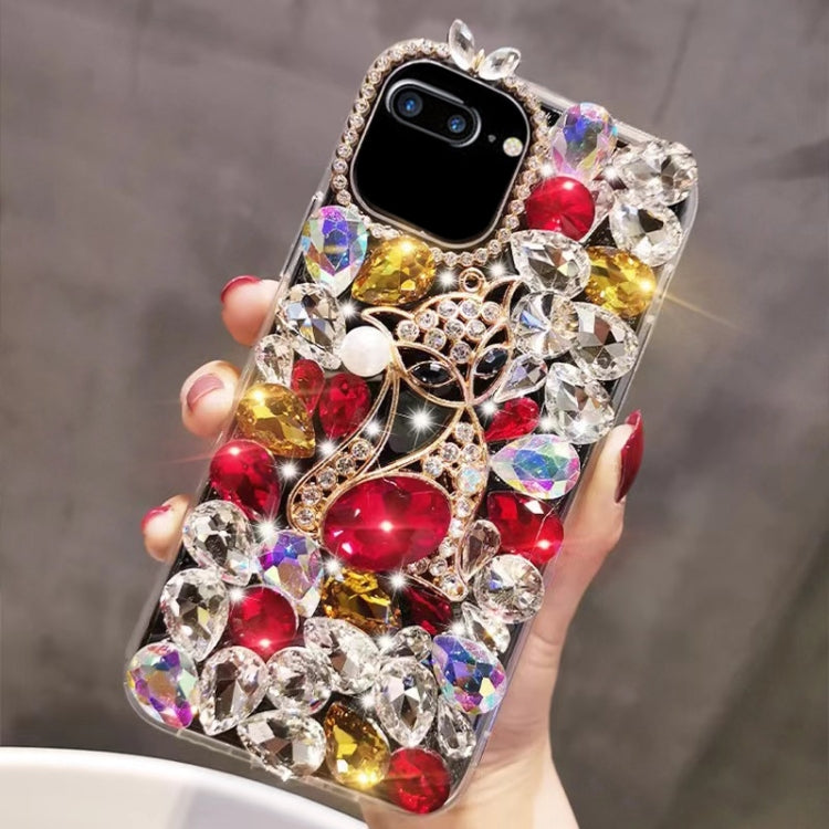 Handmade Bling Rhinestone Gemstone Fox PC Phone Case, For iPhone XR, For iPhone XS Max, For iPhone SE 2022 / 7 / 8, For iPhone X / XS, For iPhone 7 Plus / 8 Plus
