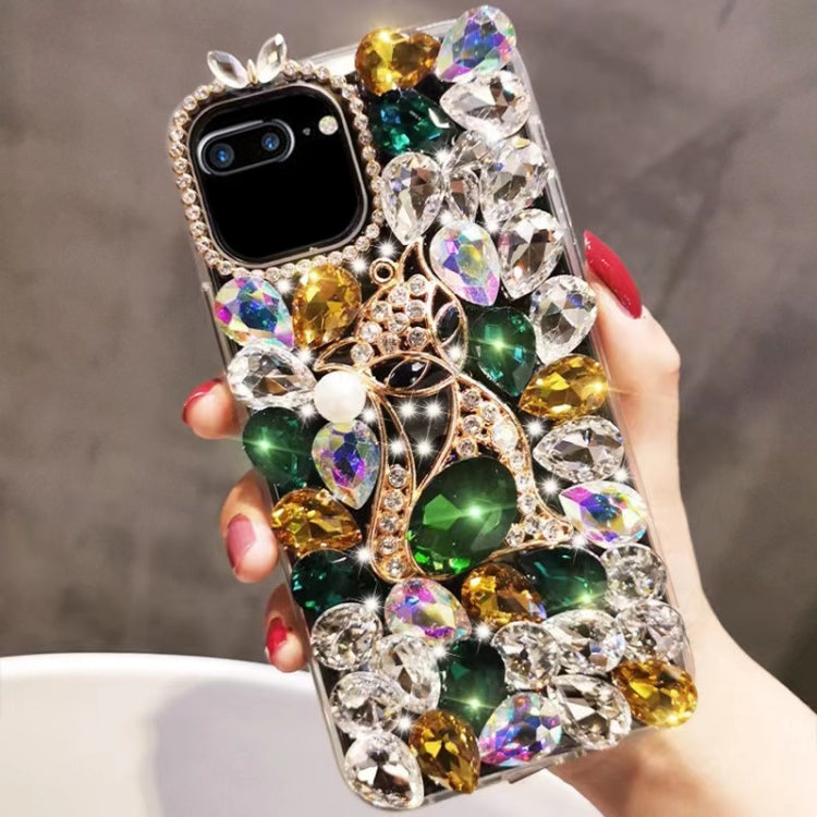 Handmade Bling Rhinestone Gemstone Fox PC Phone Case, For iPhone XR, For iPhone XS Max, For iPhone SE 2022 / 7 / 8, For iPhone X / XS, For iPhone 7 Plus / 8 Plus