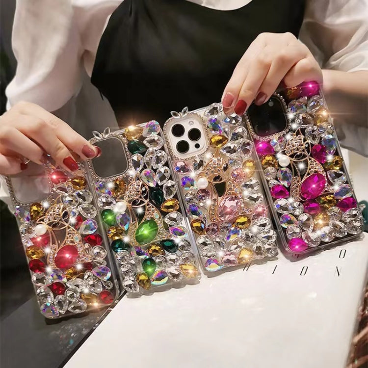 Handmade Bling Rhinestone Gemstone Fox PC Phone Case, For iPhone XR, For iPhone XS Max, For iPhone SE 2022 / 7 / 8, For iPhone X / XS, For iPhone 7 Plus / 8 Plus