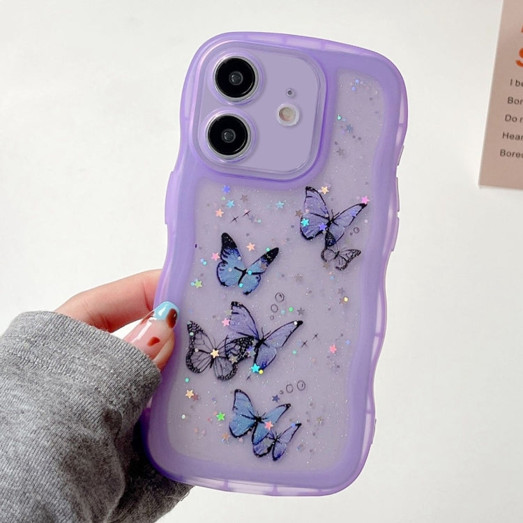 Wave Edge Butterfly TPU Hybrid PC Phone Case, For iPhone 12 Pro, For iPhone 11