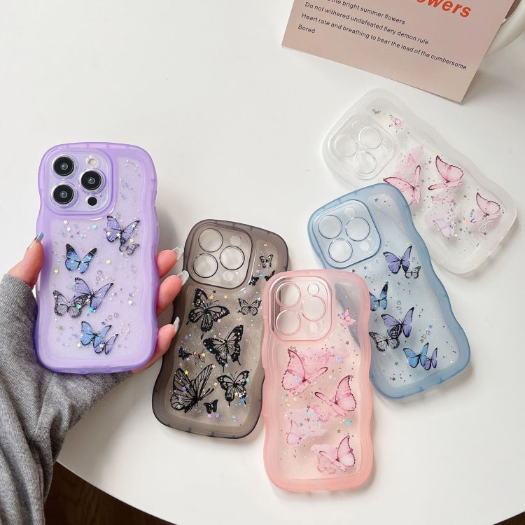Wave Edge Butterfly TPU Hybrid PC Phone Case, For iPhone 12 Pro, For iPhone 11