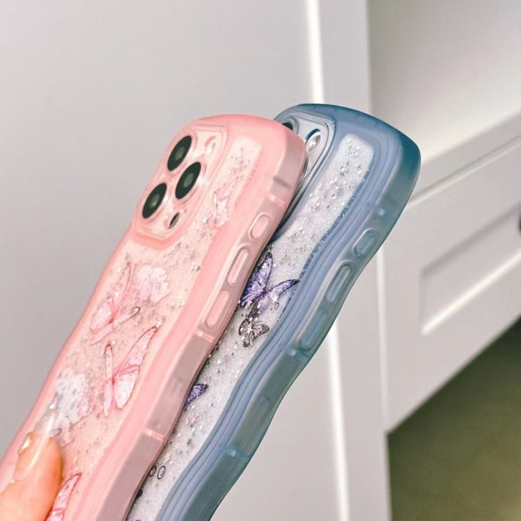 Wave Edge Butterfly TPU Hybrid PC Phone Case, For iPhone 12 Pro, For iPhone 11