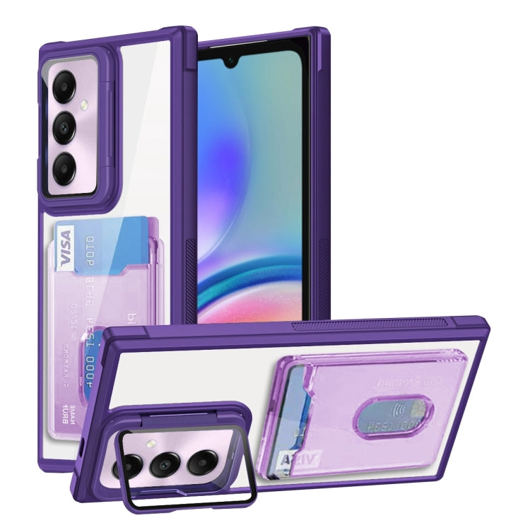 Card Bag Holder Acrylic Hybrid TPU Phone Case, For Samsung Galaxy A05s 4G, For Samsung Galaxy S23 FE 5G, For Samsung Galaxy A24