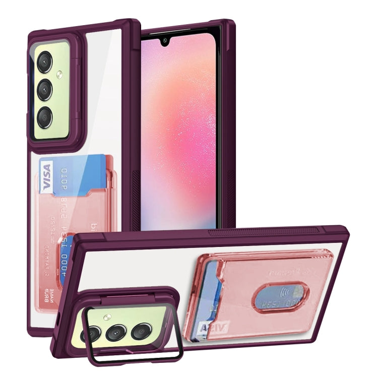 Card Bag Holder Acrylic Hybrid TPU Phone Case, For Samsung Galaxy A05s 4G, For Samsung Galaxy S23 FE 5G, For Samsung Galaxy A24